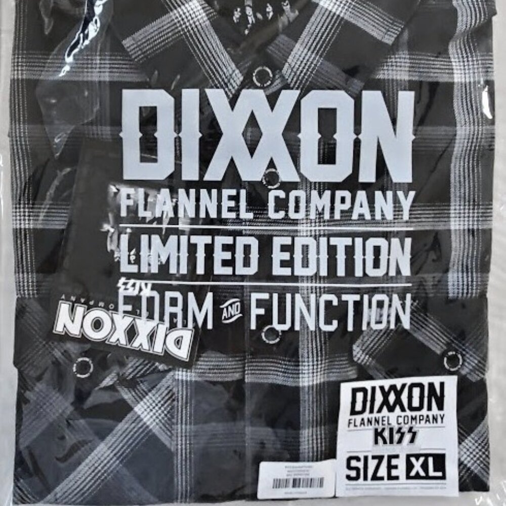 DIXXON x KISS- DRESSED TO KILL- Collab Limited Edition Flannel Shirt - Men's XL - Picture 9 of 11